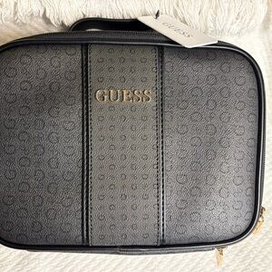 GUESS Black Textured Makeup Bag